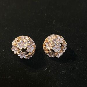 Rose Gold-Tone Lavender Floral Cluster 18 mm snaps - Women Jewelry